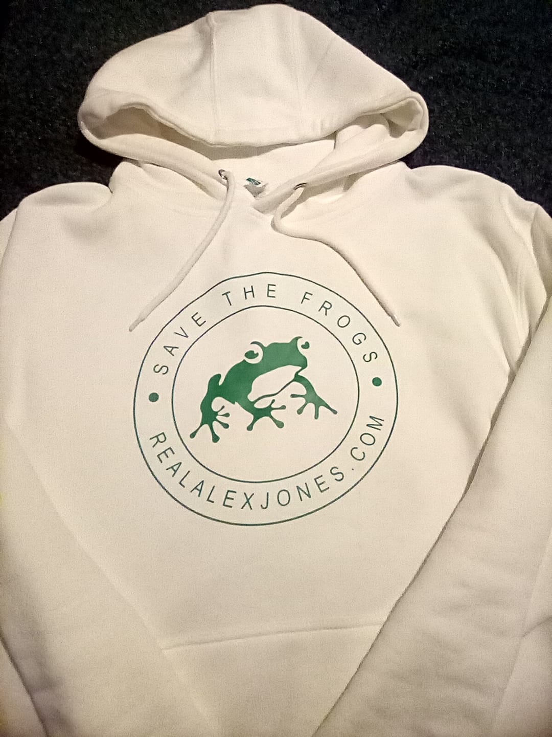 Customer photo review of Save The Frogs Hoodie
