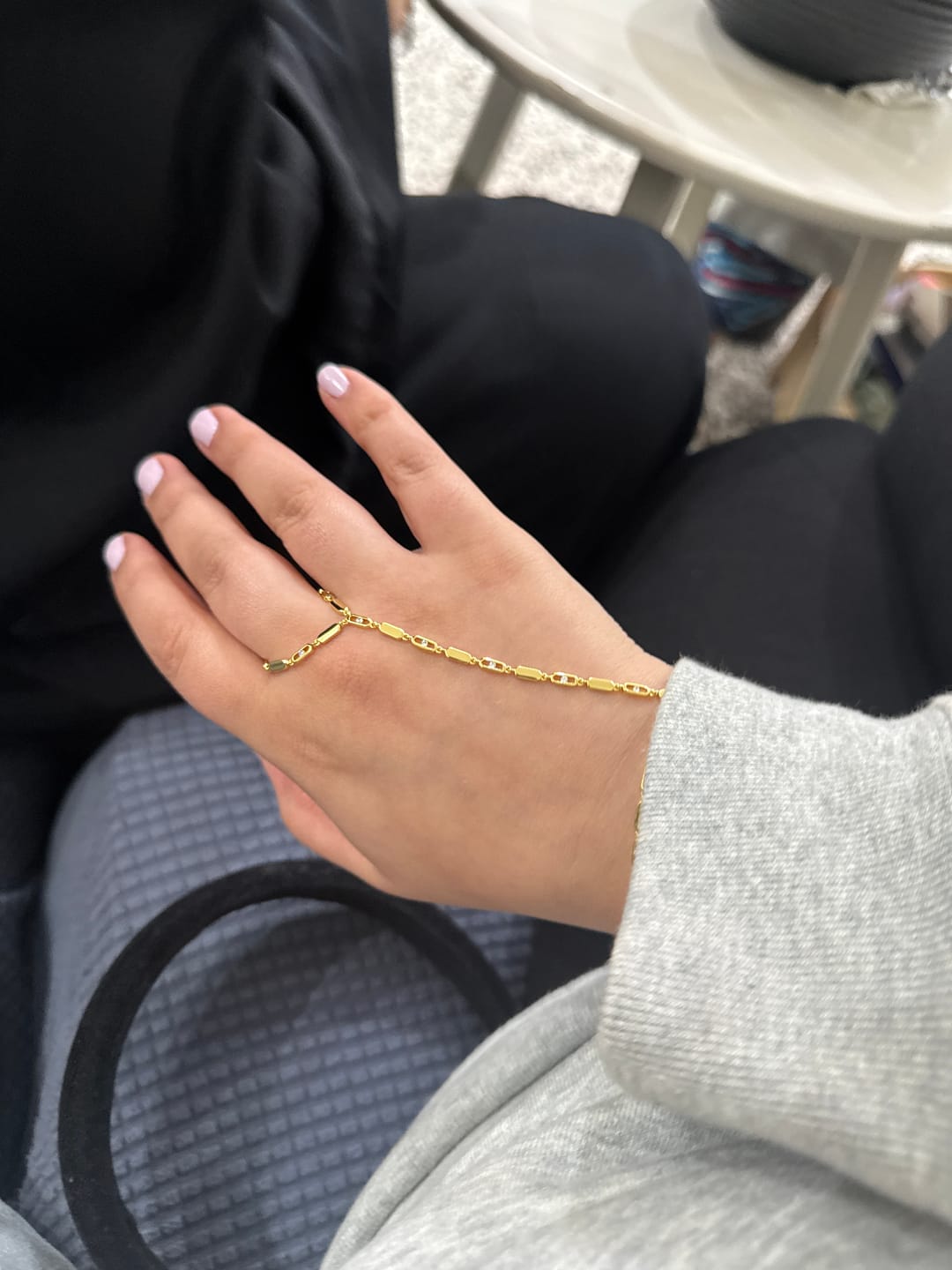 Customer photo review of Toulouse Gold Hand Chain