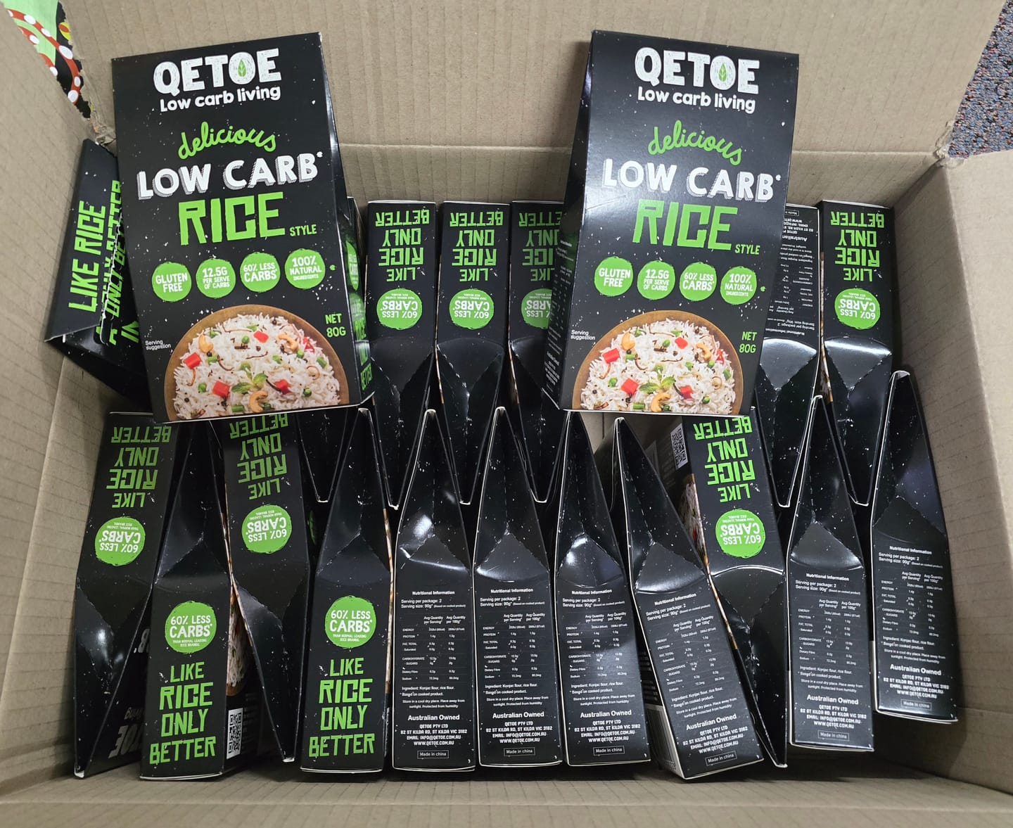 Customer photo review of QETOE Low Carb Rice Value pack - TWIN PACKS - 2 x Qetoe Low Carb Rice 160g