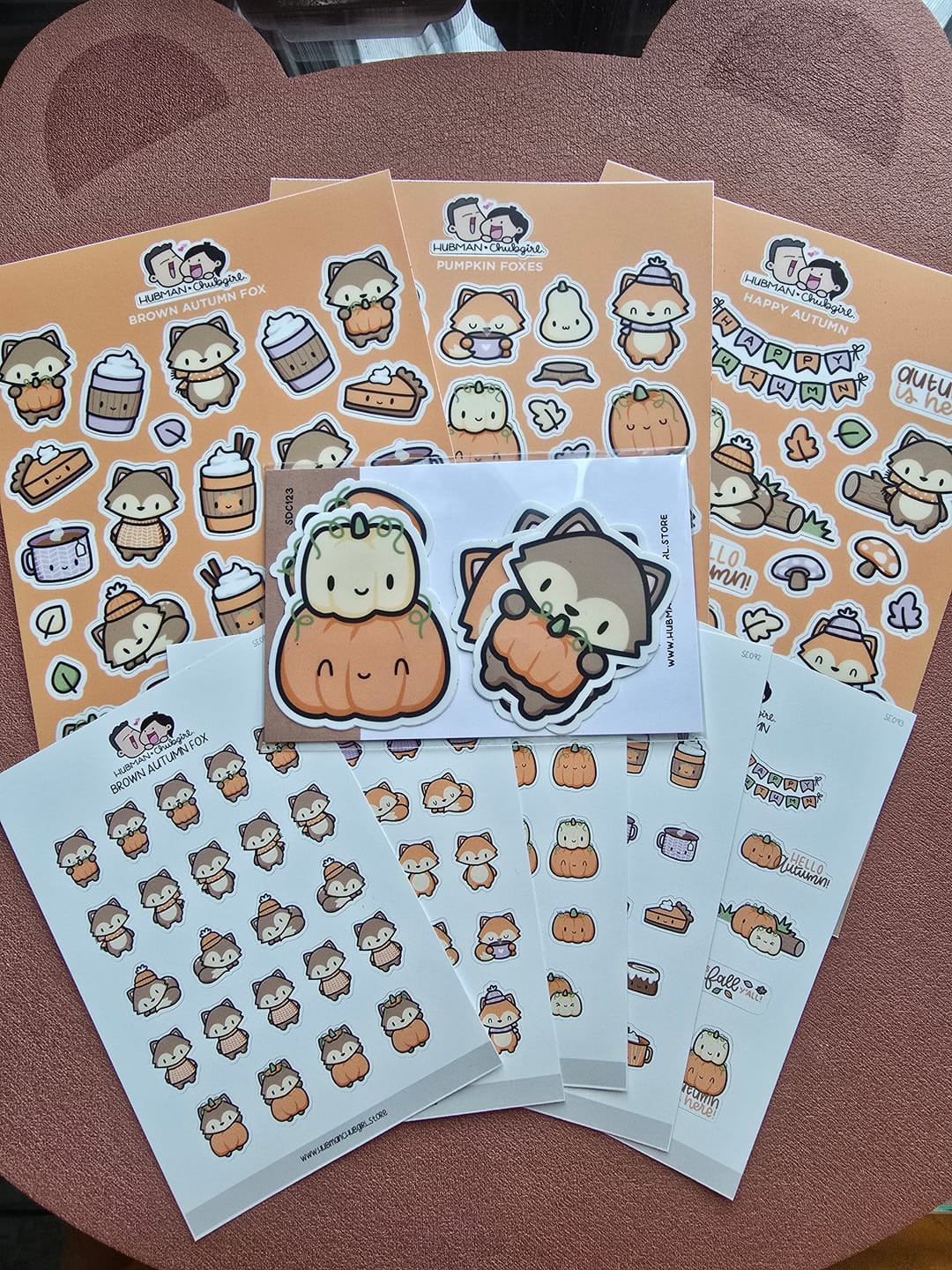Customer photo review of Autumn Foxes Sticker Set