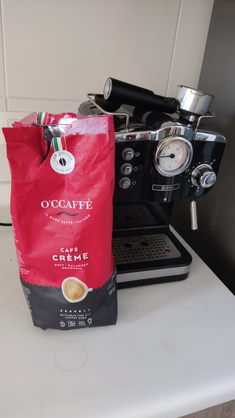 Customer photo review of Occaffe Grano Espresso Creme Rojo 1kg