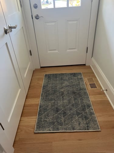 Customer photo review of Greenport Geometric Design in Blue : Runner Rug