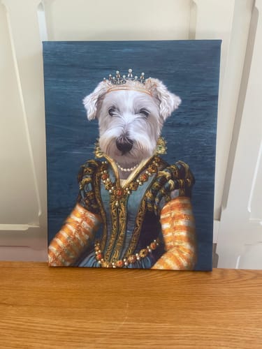 Customer photo review of The Pearl Princess: Custom Pet Canvas