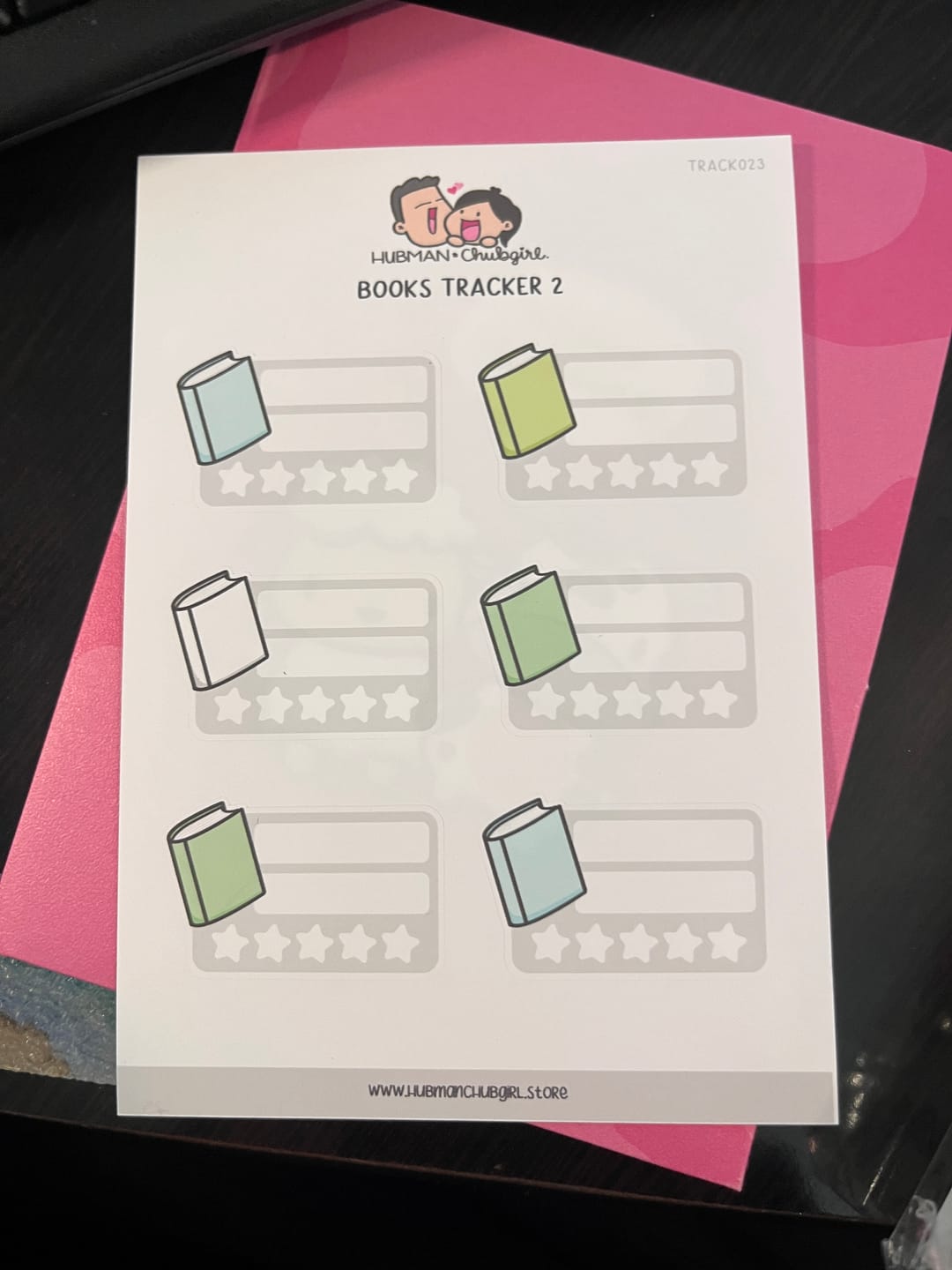 Customer photo review of Books 2 Tracker Planner Stickers