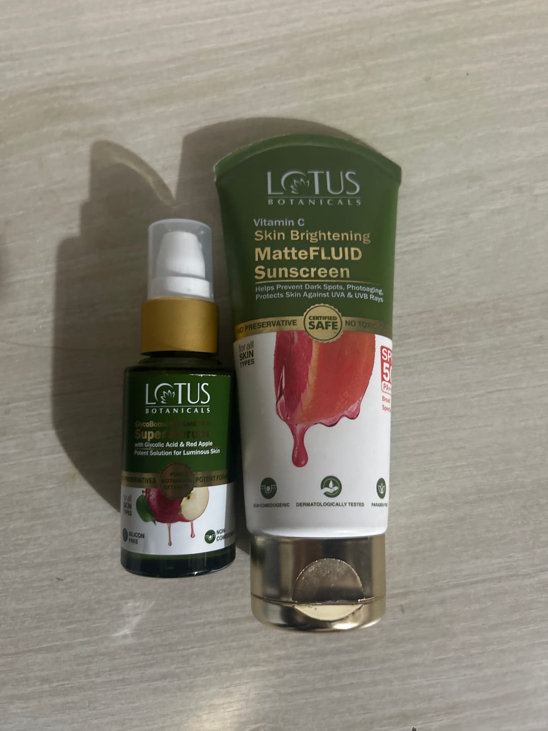 Customer photo review of Carrot & Niacinamide Glow and De-Tan Mineral Sunscreen | SPF 50+ | PA++++