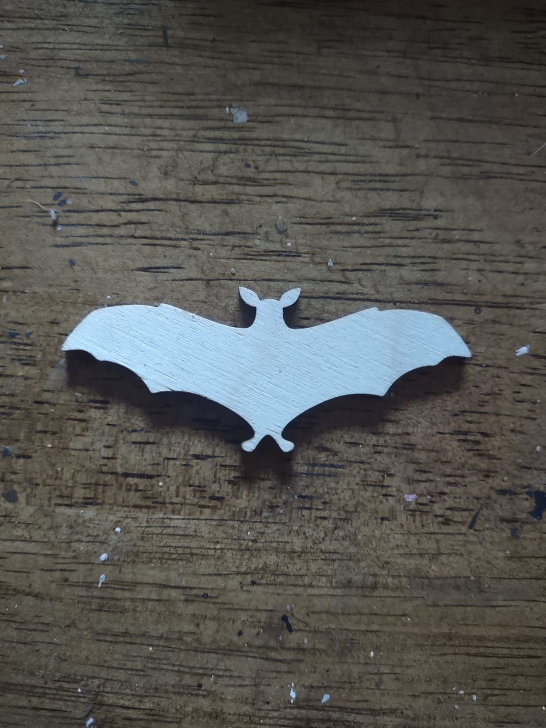 Customer photo review of Unfinished Wood Bat Halloween Silhouette - Craft- up to 24" DIY