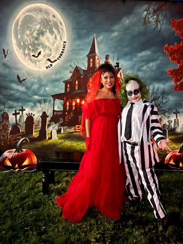 Customer photo review of Kiana Tiered Tulle Red Maxi Dress