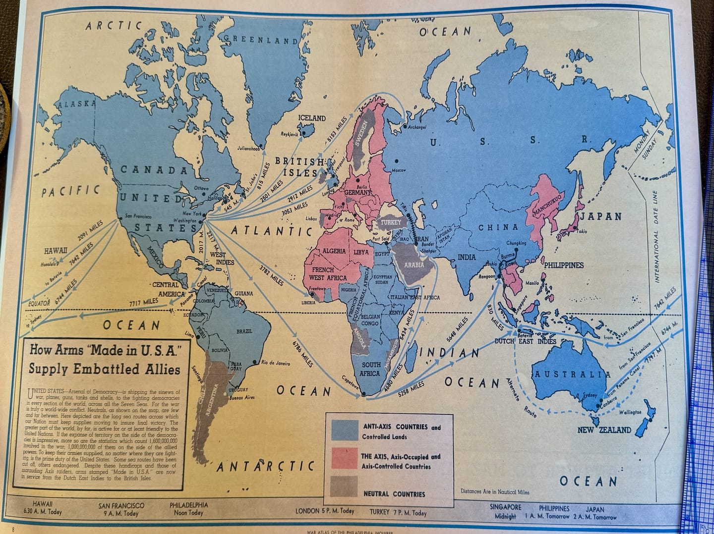 Customer photo review of Allied Arms "Made in the USA", 1942 - Old World War 2 Propaganda Map