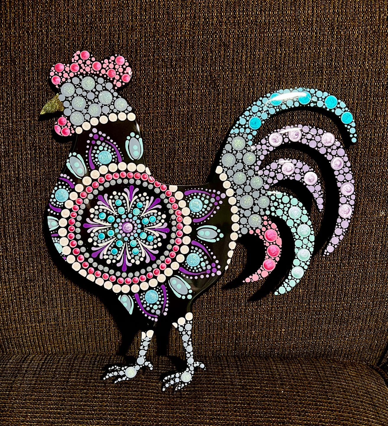 Customer photo review of Unfinished Wood Rooster Chicken Shape - Farm Animal - Craft - up to 24" DIY