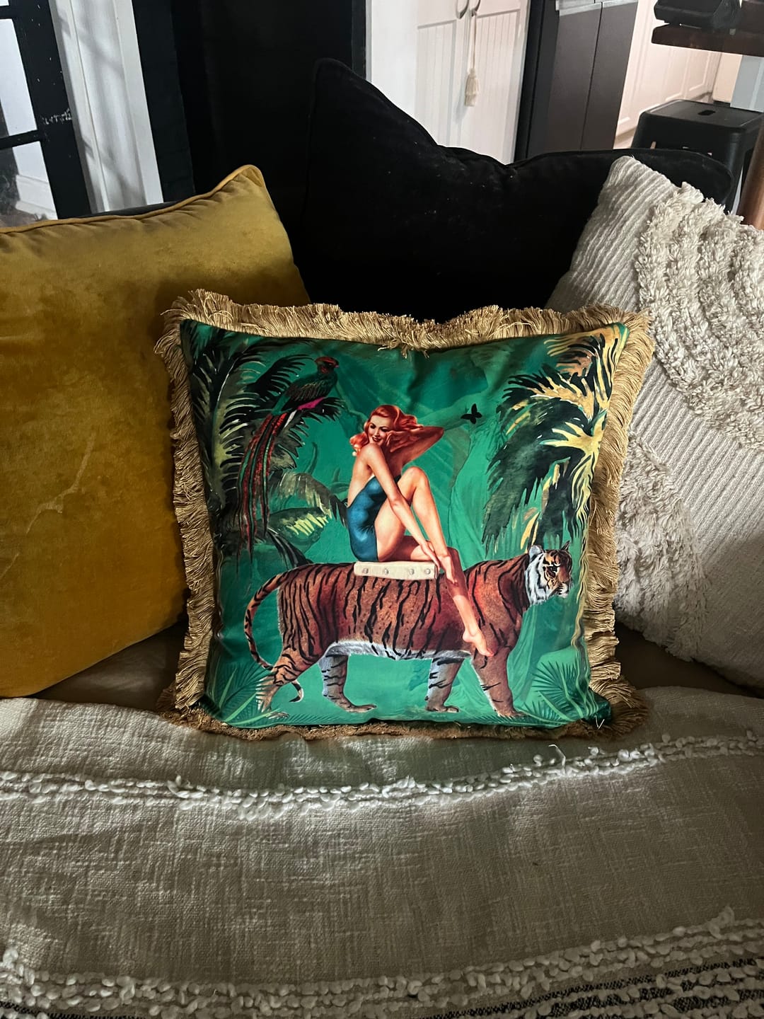 Customer photo review of Jungle Walk Cushion Green