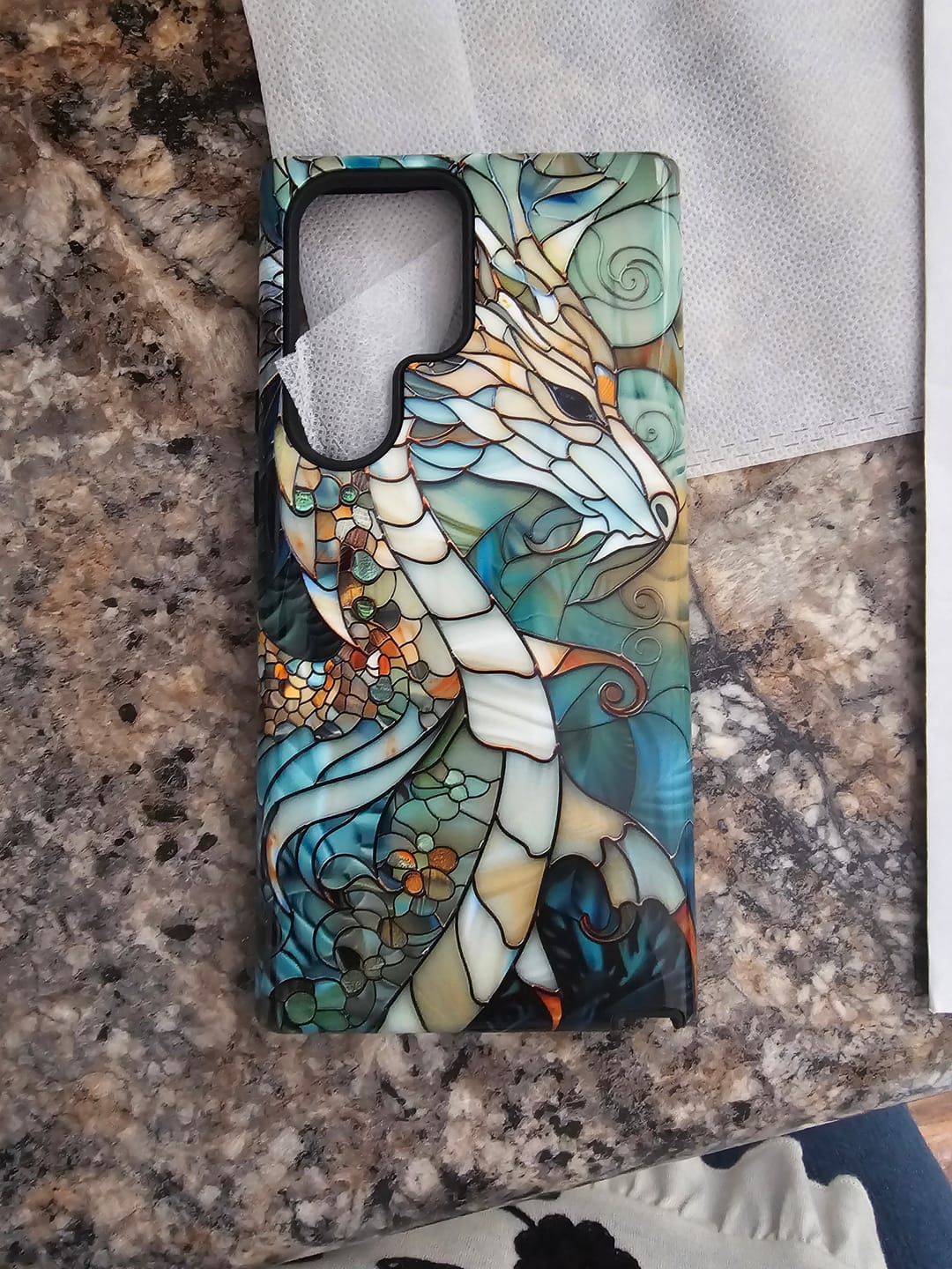 Customer photo review of Dragon Stained Glass Design Samsung Phone Case