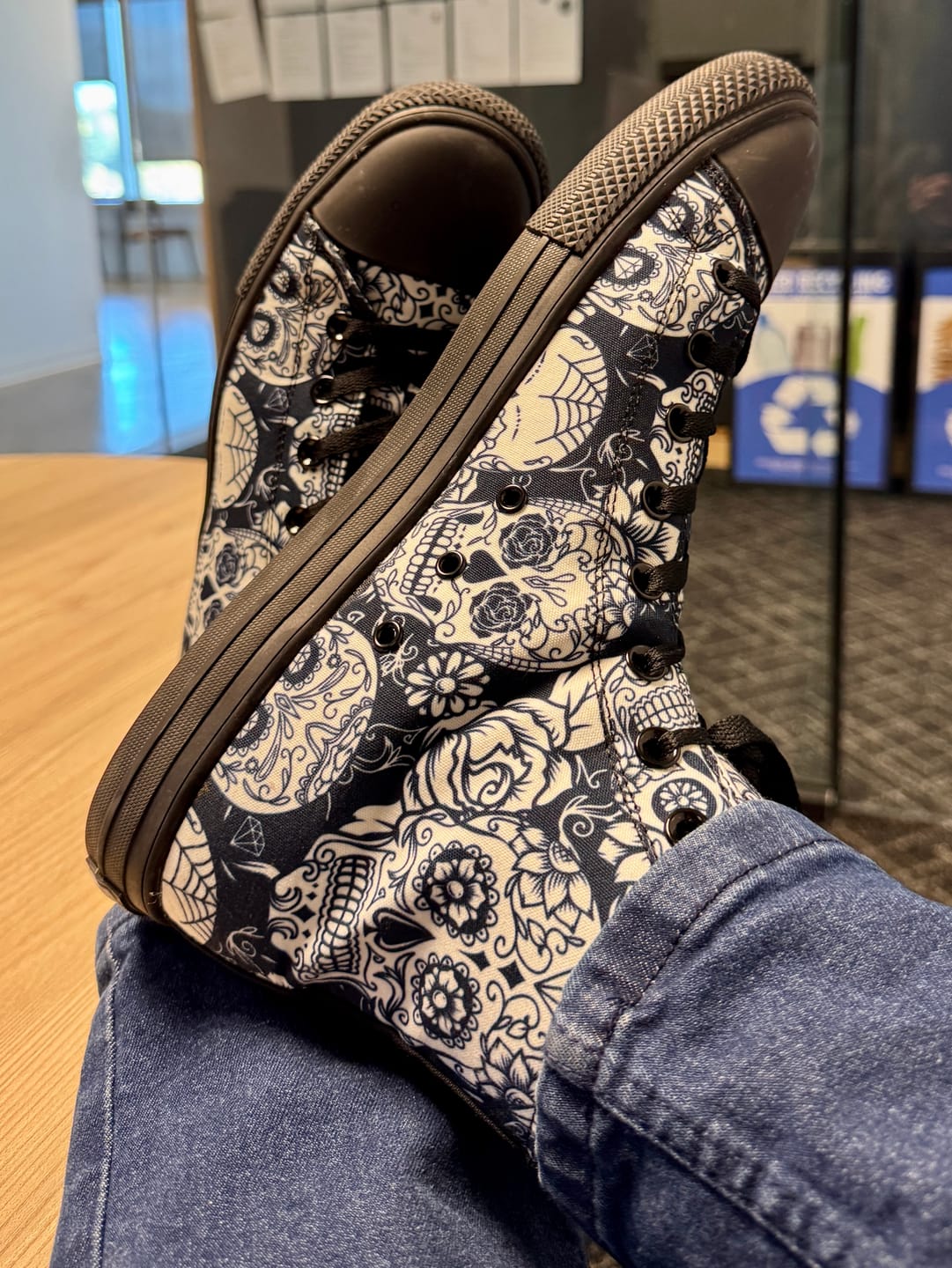 Customer photo review of Sugar Skulls High Tops ( Black or White Sole )