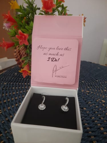 Customer photo review of Silver Zircon Drizzle Drop Earrings