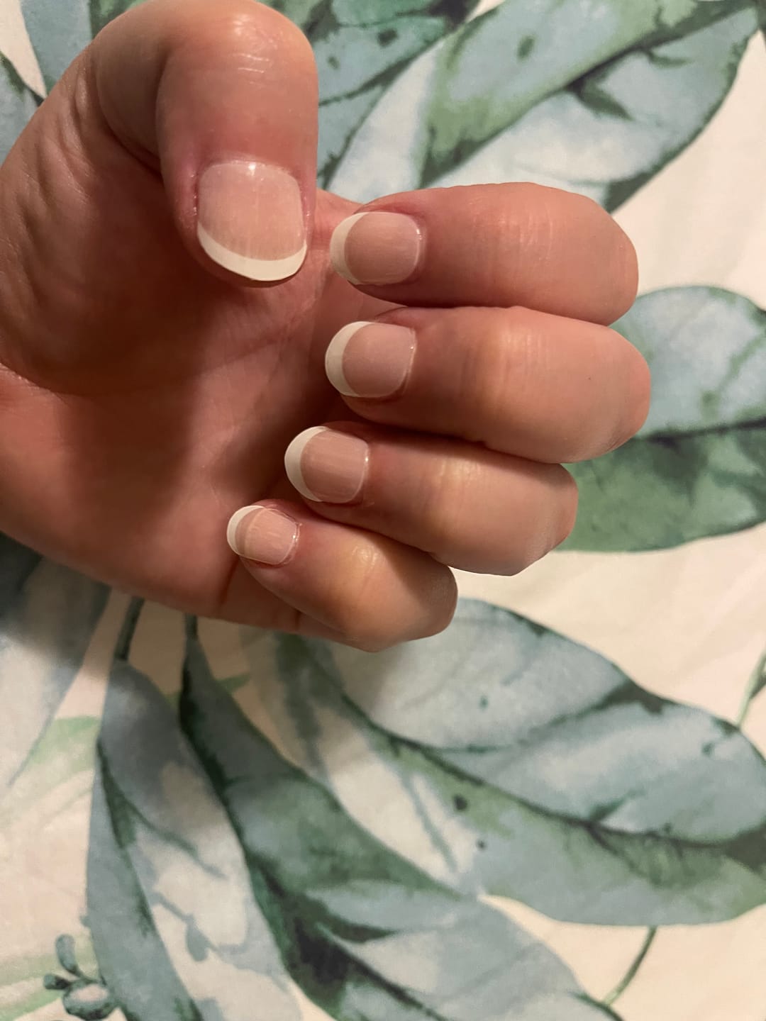 Customer photo review of Classique White French Tip DIY Semicured Gel Nail Sticker Kit