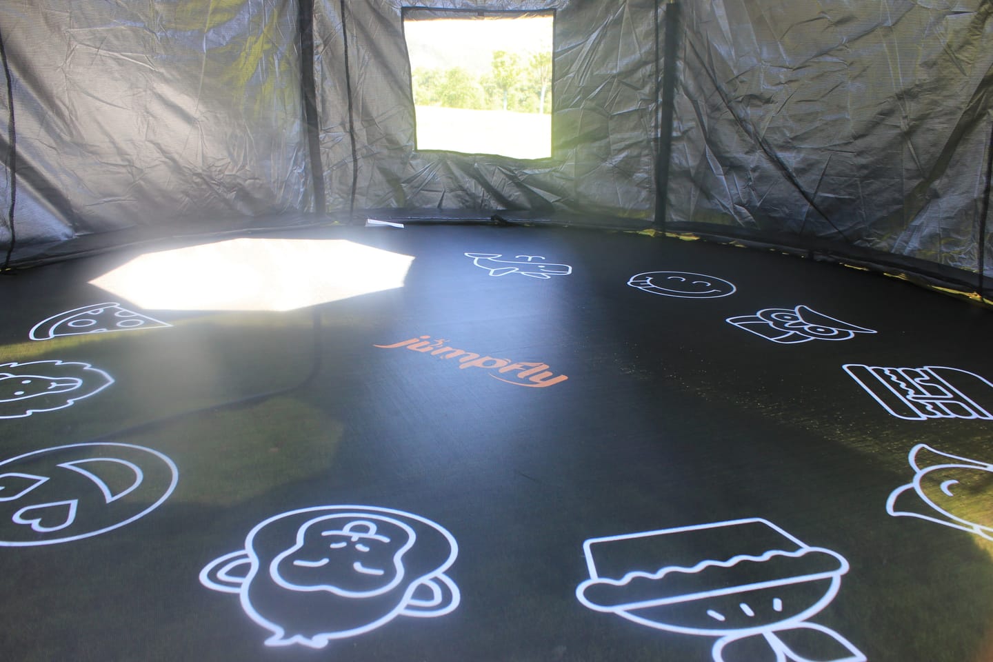 Customer photo review of 2025 Jumpfly No-Gap Design Trampoline With Basketball Hoop