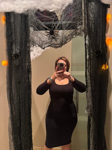 Customer photo review of Long Sleeve Midi Shapewear Dress
