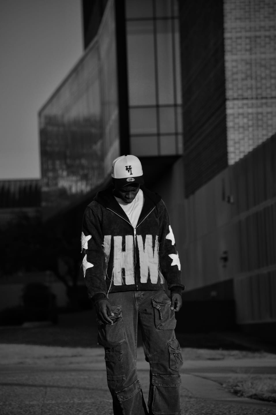 Customer photo review of Distressed YHWH Star Zip Up