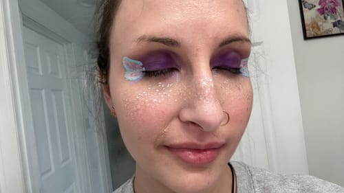 Customer photo review of Gold + Silver Speckles Makeup Patches