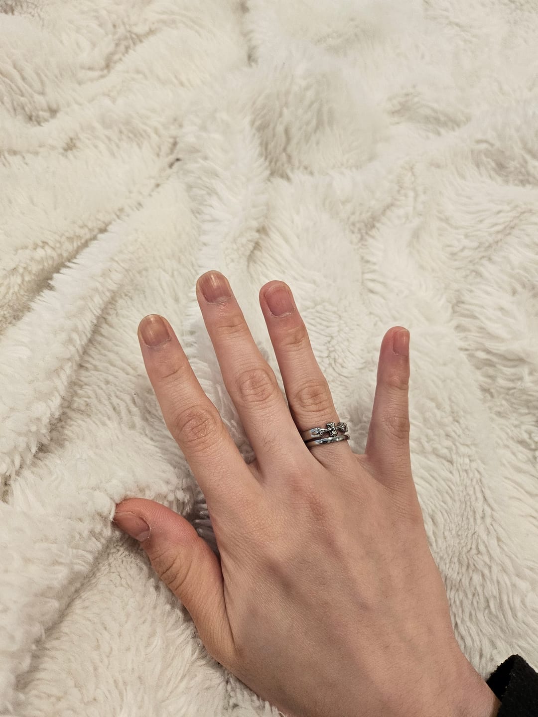 Customer photo review of Chrome Cross Ring Band