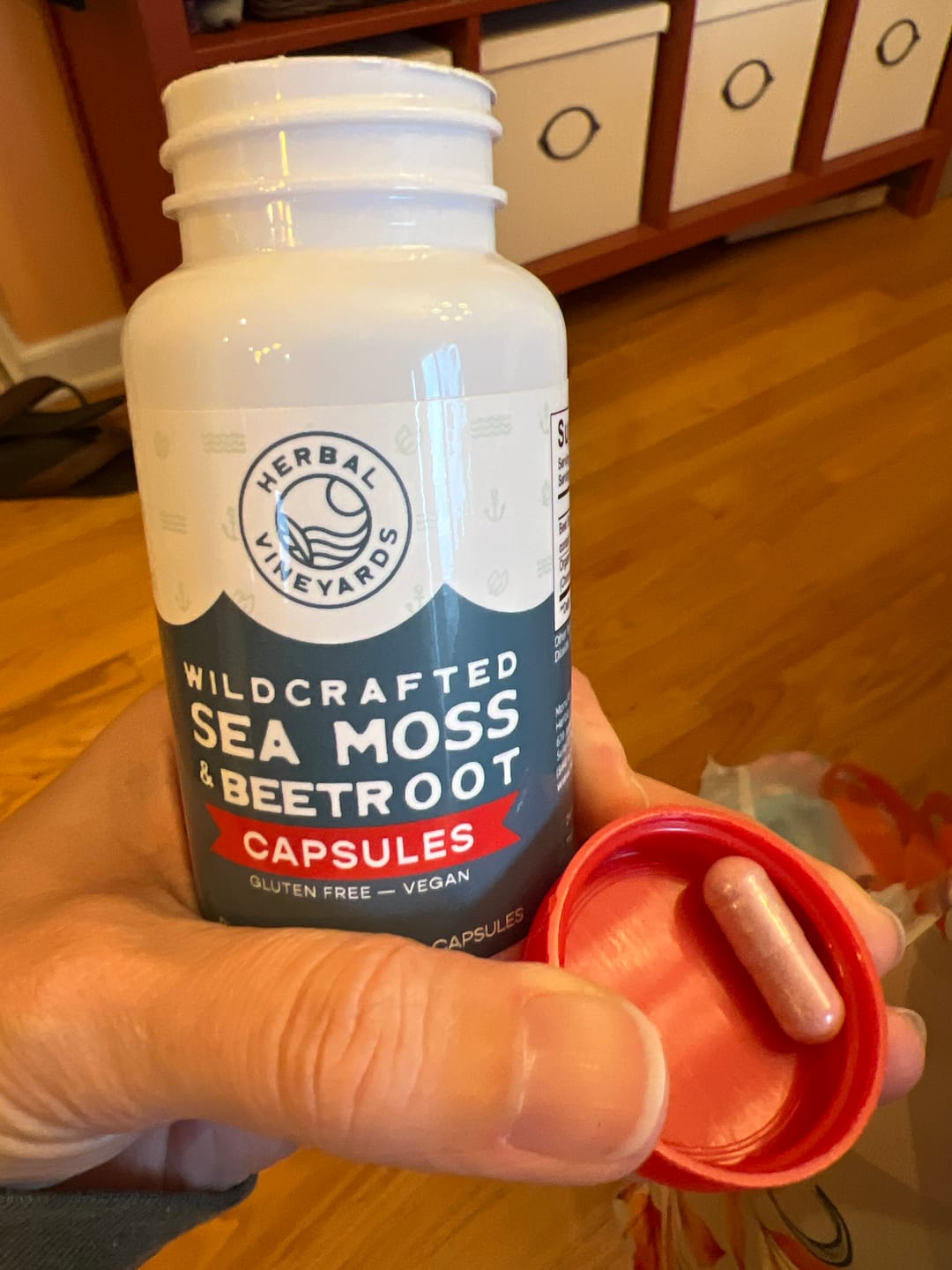 Customer photo review of Organic Sea Moss & Beet Root Capsules - 60 Count