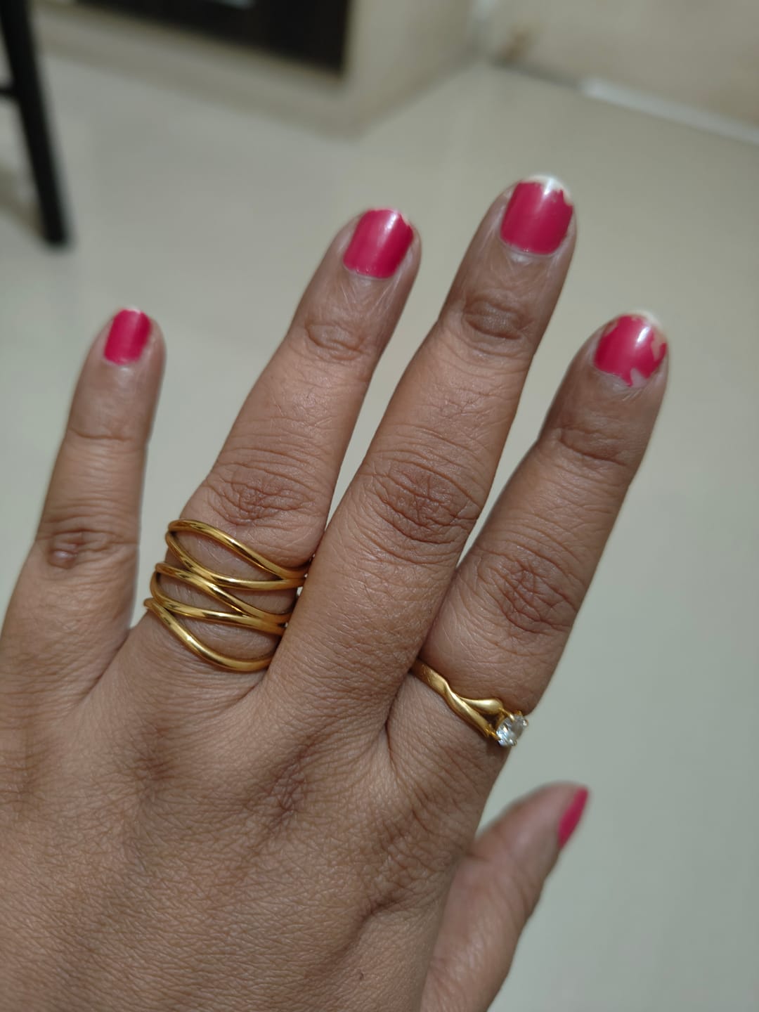 Customer photo review of Layered Opening Gold Ring