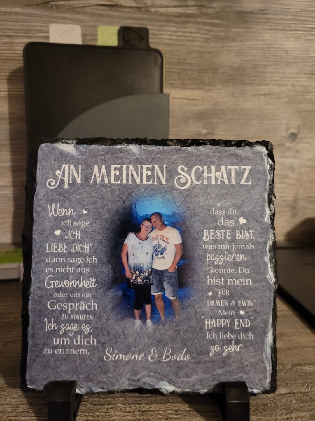 Customer photo review of An meinen Schatz - Paar-Schieferplatte