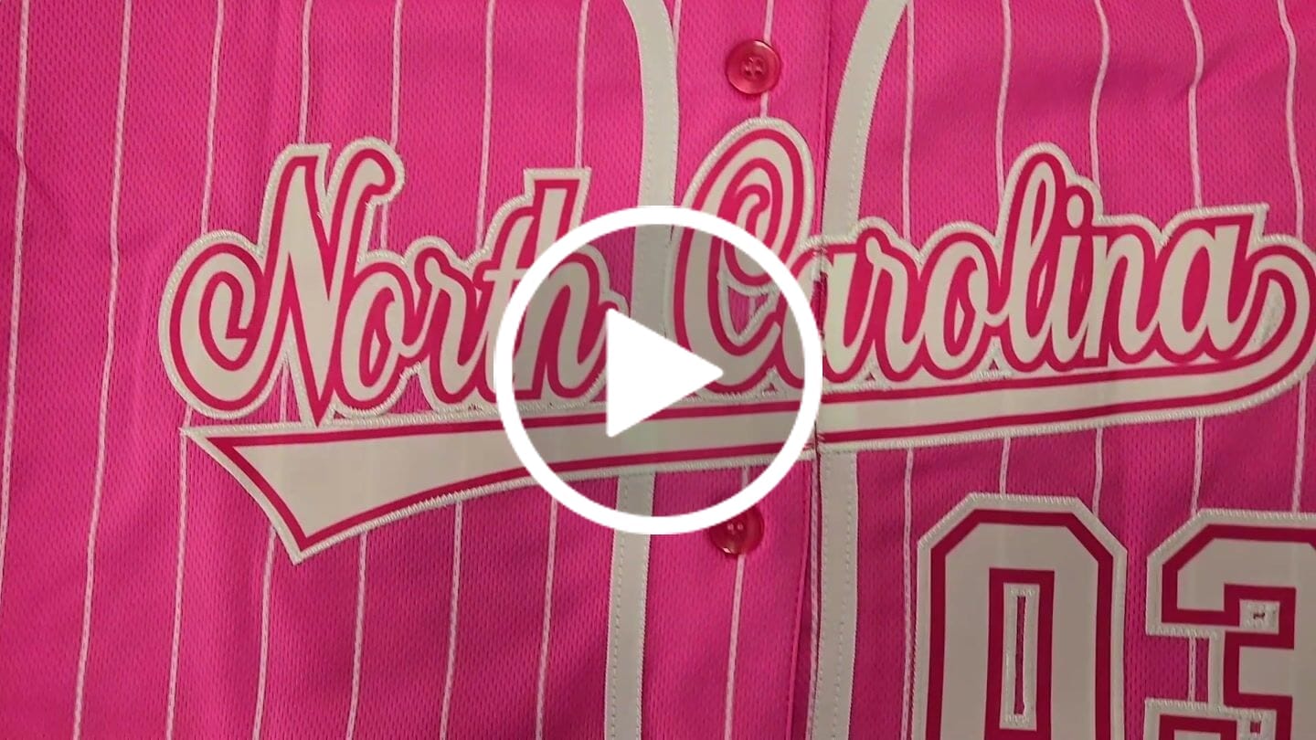 Customer video review of Custom Pink White Stripe Fashion Design Full Button Authentic Baseball Jersey