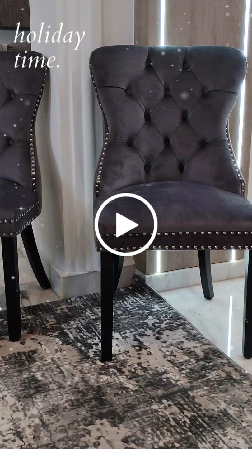 Customer video review of Scaun tapitat MIYA, gri/negru, stofa catifelata, 54x60x100 cm