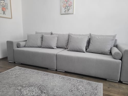 Customer photo review of Canapea extensibilă dumonde cu ladă de depozitare si sezut confortabil din spuma HR, Marbela New Grey XXL 295x100 cm