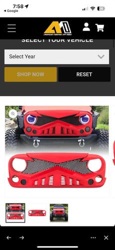 Customer photo review of Hawke Grille - Red for 07-18 Jeep Wrangler JK