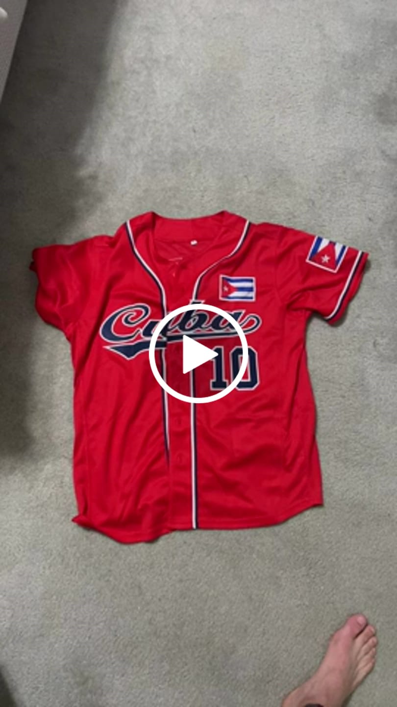 Customer video review of Custom Red Navy-White Classic Style Authentic Baseball Jersey