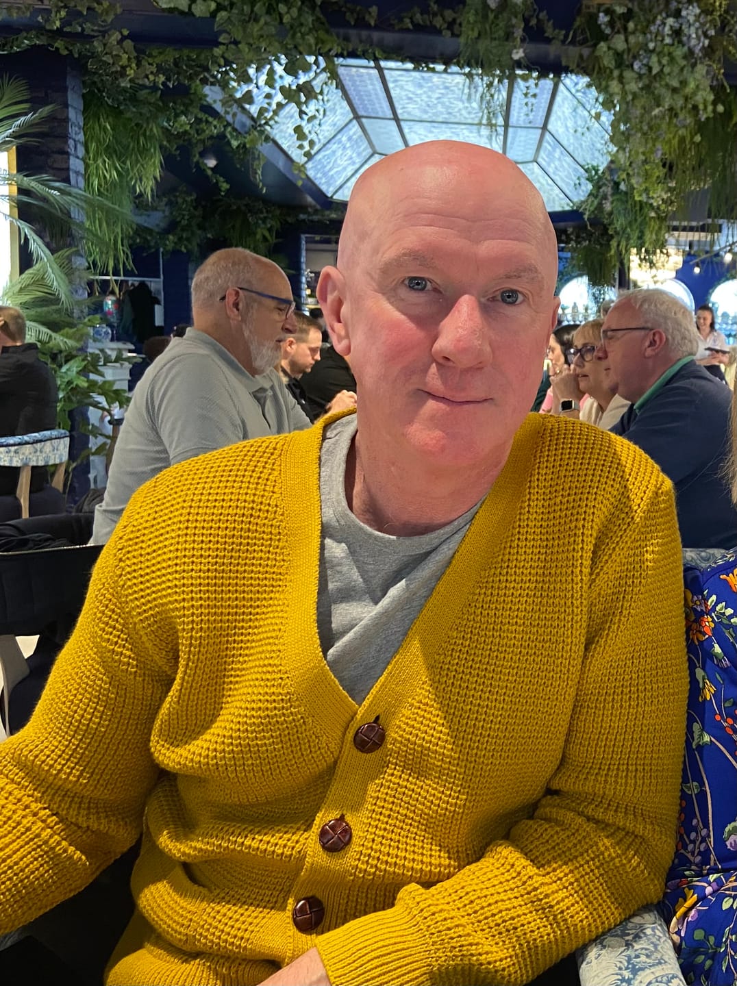 Customer photo review of Waffle Knit Cardigan - Mustard