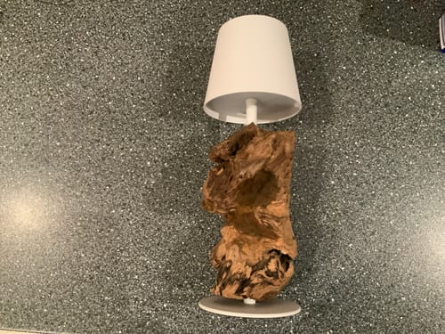 Customer photo review of LED Treibholz Akku Tischlampe SERA kabellos Schirm Weiß