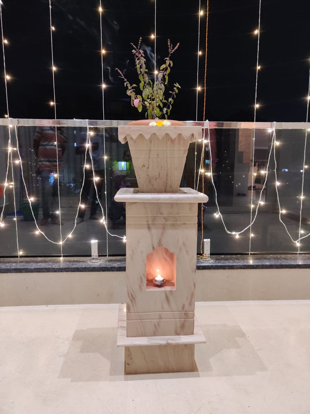 Customer photo review of Marble Tulsi Pot, Brown - Handicraft Bazaar