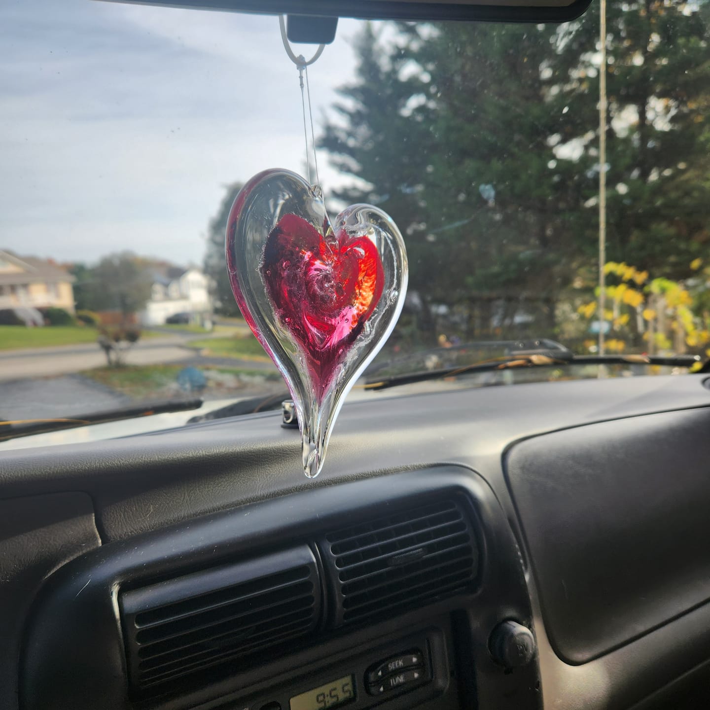 Customer photo review of Dichroic Heart Suncatcher with Infused Cremains