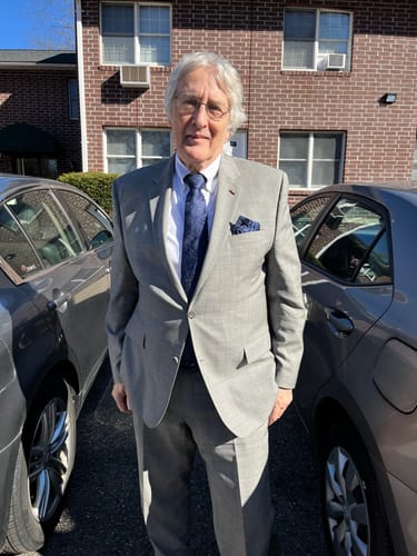 Customer photo review of Navy Blue Floral Men's Silk 63 Inches Extra Long Tie Handkerchief Cufflinks Set