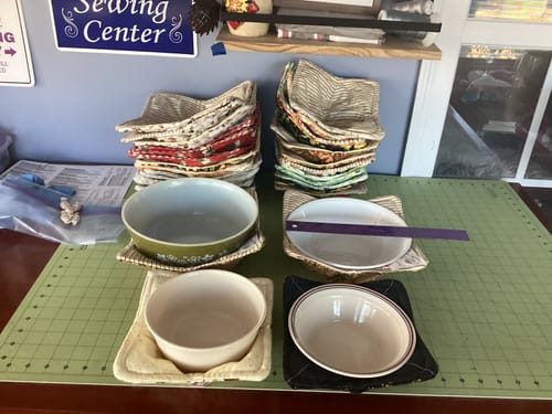 Customer photo review of Pellon Wrap-N-Zap Microwave Safe Cotton Batting - 90" Wide by 9yds