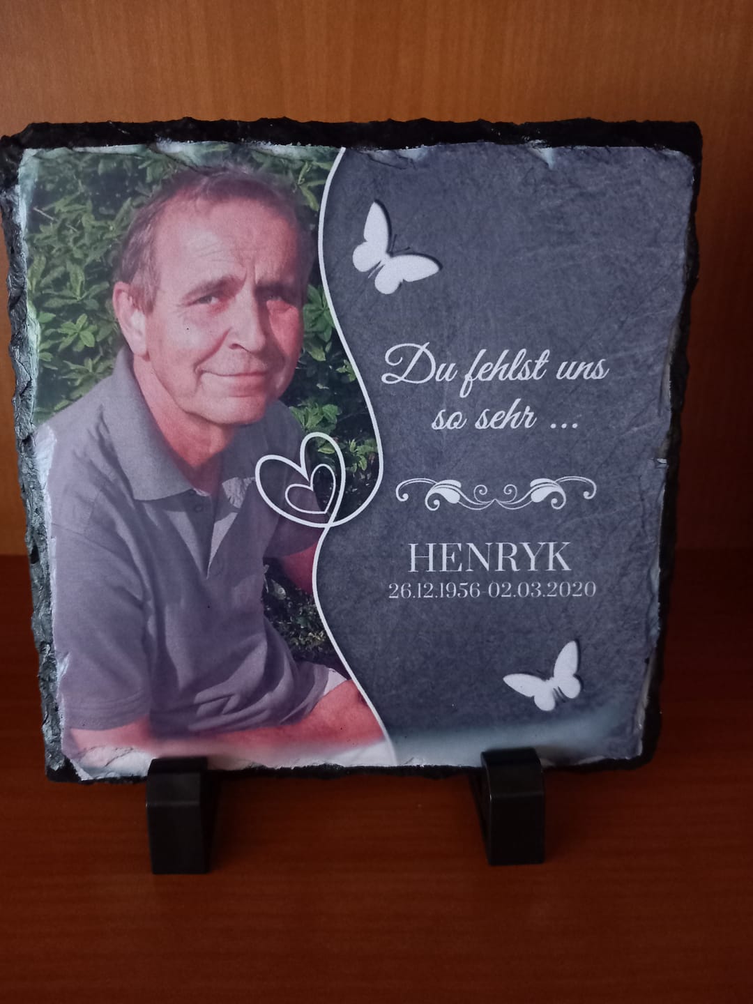 Customer photo review of Du fehlst uns so sehr ... - Individuelle Schieferplatte