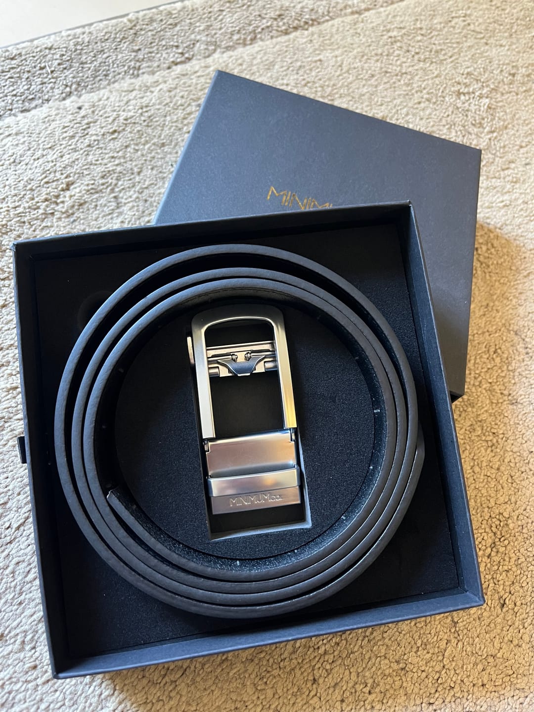 Customer photo review of Matte Silver | Genuine Leather Belt