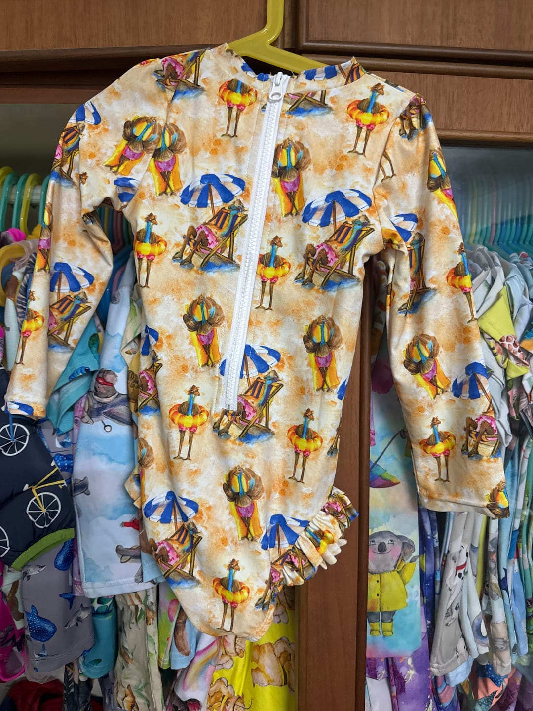 Customer photo review of Beach Emu Girls Long Sleeve Back Zip Swimmers