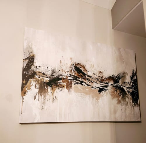 Customer photo review of 'Abstract Neutral Splash' Framed Canvas