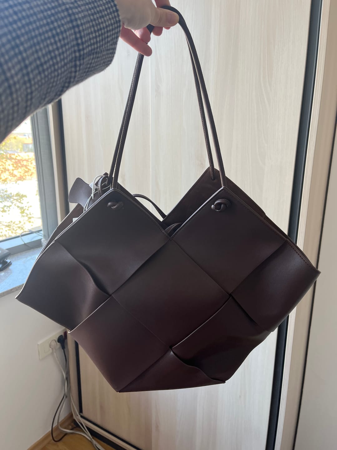 Customer photo review of Taylor Contexture Leather Bag, Plum