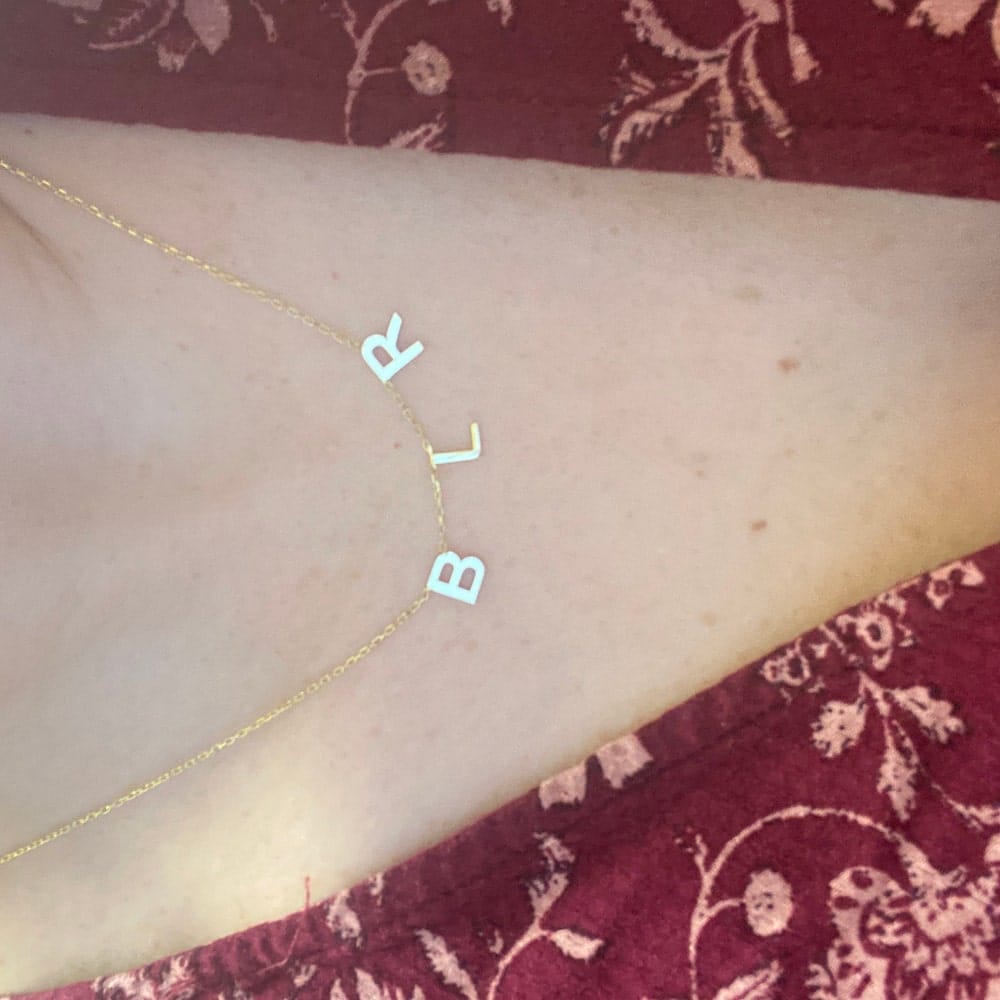Customer photo review of Initial Letter Necklace