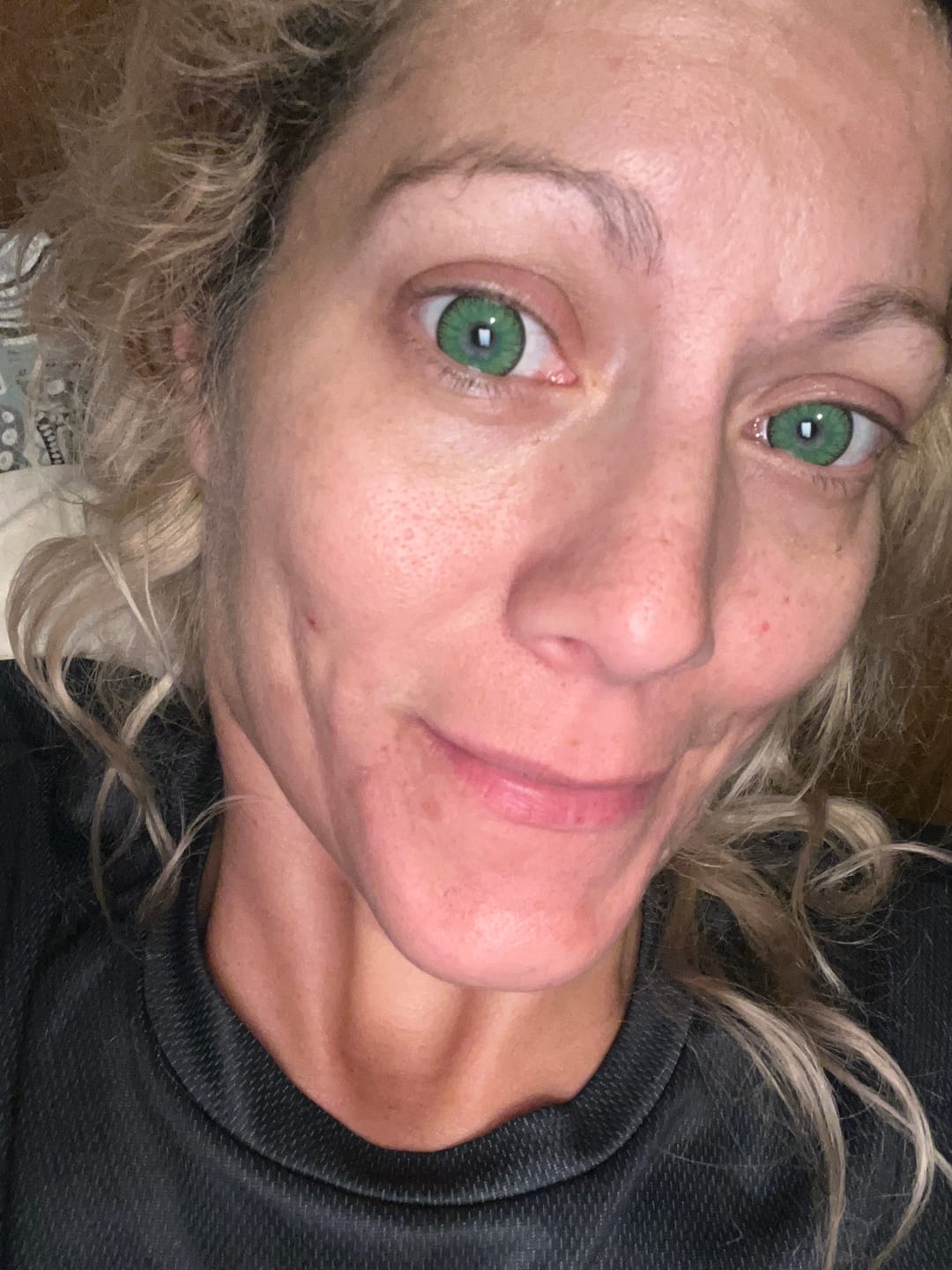 Customer photo review of Vega Bright Forest Green Prescription Colored Contact Lenses