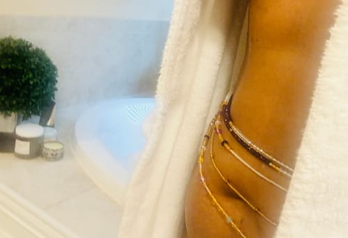 Customer photo review of *New In* Lady Gem African Waist Beads