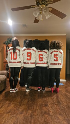 Customer photo review of (Custom) Sweatshirt - Delta Sigma Theta Off Shoulder Sweaters White Version