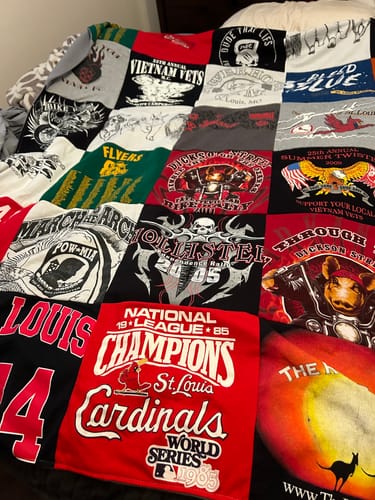 T-shirt quilt featuring st. louis cardinals by Melissa from MO