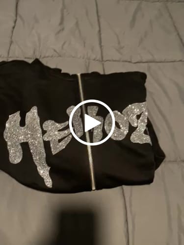 Customer video review of Black Rhinestone Full Zip