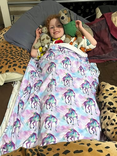 Customer photo review of Magical Unicorn Blanket