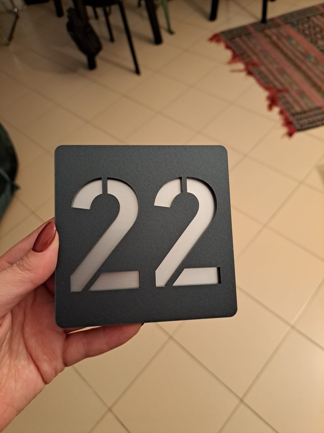 Customer photo review of Numero civico modello Stencil Square